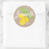 Limoncello Label, citroenillustratie Ronde Sticker (Tas)