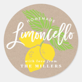 Limoncello Label, citroenillustratie Ronde Sticker