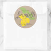 Limoncello Label, citroenillustratie Ronde Sticker (Tas)