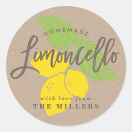 Limoncello Label, citroenillustratie Ronde Sticker
