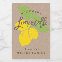 Limoncello Label, Kleine fles, mini-fles Voedselcontainer Etiket