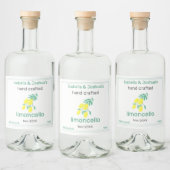 Limoncello-label met de tekst 'Thuis gemaakt met l Likeurfles Etiket (Flessen)