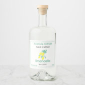 Limoncello-label met de tekst 'Thuis gemaakt met l Likeurfles Etiket (Voorkant)