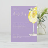 Limoncello Lavendel Bruidsfeest Kaart (Staand voorkant)