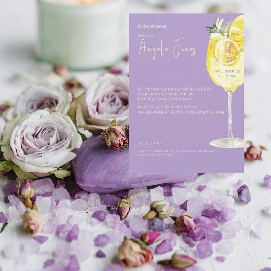 Limoncello Lavender Bridal Shower Kaart