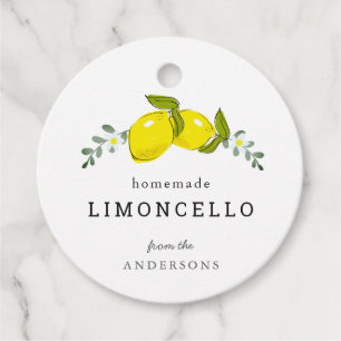 Limoncello Lemon Floral White Bedankjes Labels