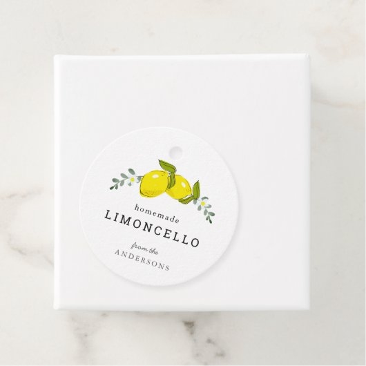 Limoncello Lemon Floral White Bedankjes Labels (In situ)