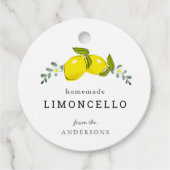 Limoncello Lemon Floral White Bedankjes Labels (Voorkant)