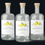 Limoncello Lemon Floral White Likeurfles Etiket<br><div class="desc">Dit elegante en eenvoudige "zelfgemaakte limoncello" flesetiket heeft een witte achtergrond met citroenen,  witte bloemen en groene bladeren. Personaliseer het voor uw behoeften. Meer rode panda producten vind je in mijn winkel.</div>