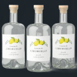 Limoncello Lemon Floral White Likeurfles Etiket<br><div class="desc">Dit elegante en eenvoudige "zelfgemaakte limoncello" flesetiket heeft een witte achtergrond met citroenen,  witte bloemen en groene bladeren. Personaliseer het voor uw behoeften. Meer rode panda producten vind je in mijn winkel.</div>
