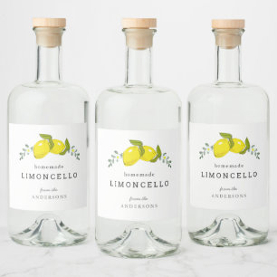 Limoncello Lemon Floral White Likeurfles Etiket