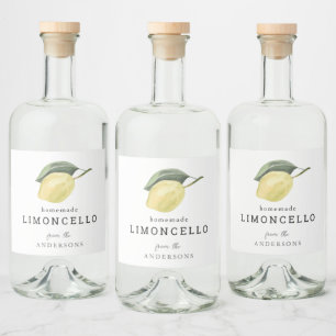 Limoncello Lemon Floral White Likeurfles Etiket