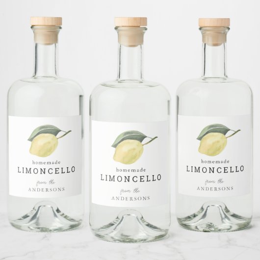 Limoncello Lemon Floral White Likeurfles Etiket (Flessen)