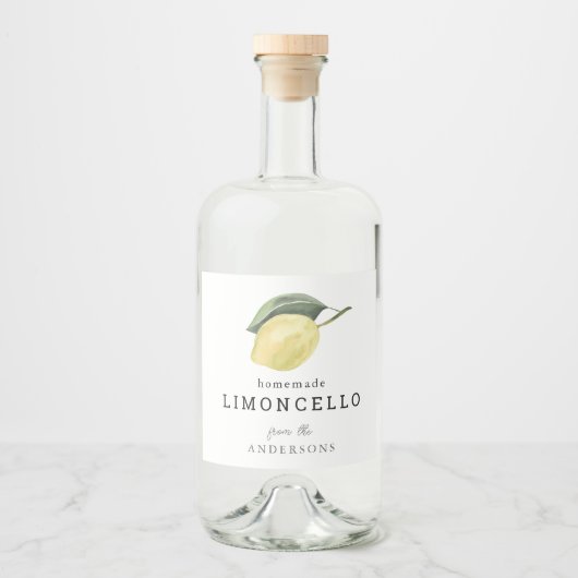 Limoncello Lemon Floral White Likeurfles Etiket (Voorkant)