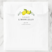 Limoncello Lemon Floral White Ronde Sticker (Tas)