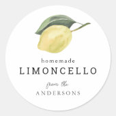 Limoncello Lemon Floral White Ronde Sticker (Voorkant)