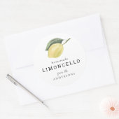 Limoncello Lemon Floral White Ronde Sticker (Envelop)