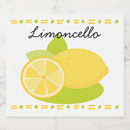 Limoncello Lemon Fruit Likeurfles Etiket (Enkel label)