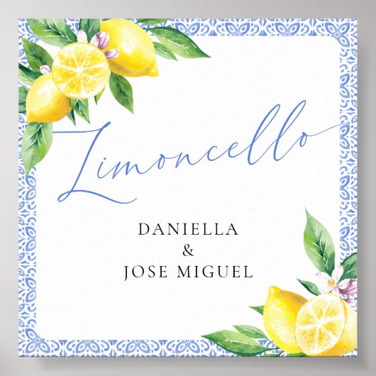Limoncello Lemon Positano Italiaanse bruiloft Poster (Voorkant)