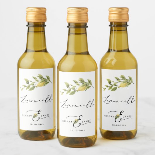 Limoncello Lemon Sorrento Bruiloft Favor Label Wijn Etiket (Flessen)