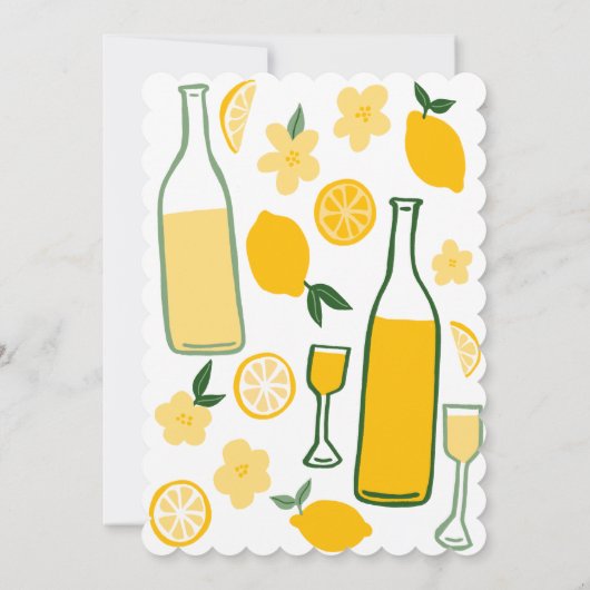 Limoncello Lemonade Aangepast Bruidsdiner Kaart (Achterkant)