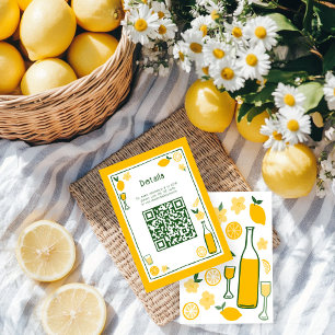 Limoncello Lemonade Aangepaste QR Bruidsdiner Informatiekaartje