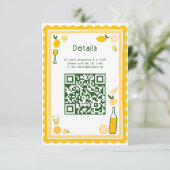 Limoncello Lemonade Aangepaste QR Bruidsmeisjesfee Informatiekaartje (Staand voorkant)