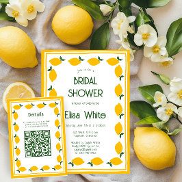 Limoncello Lemonade Aangepaste QR Bruidsmeisjesfee Informatiekaartje