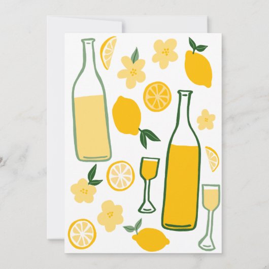 Limoncello Lemonade Citroen Aangepaste Bruidsdouch Bedankkaart (Achterkant)