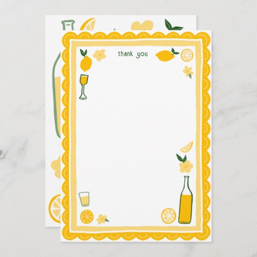 Limoncello Lemonade Citroen Aangepaste Bruidsdouch Bedankkaart (Voorkant / Achterkant)