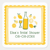 Limoncello Lemonade Citroen BRUIDSBADEN Bruidsmeis Vierkante Sticker (Voorkant)