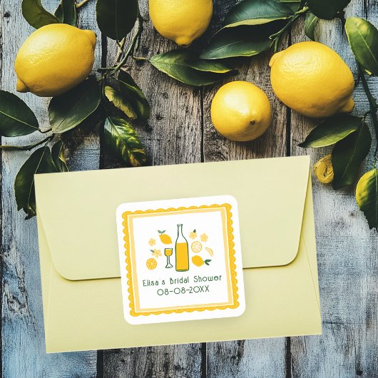 Limoncello Lemonade Citroen BRUIDSBADEN Bruidsmeis Vierkante Sticker