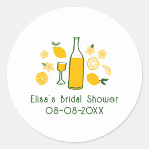 Limoncello Lemonade Citroen Persoonlijke Bruidsdou Ronde Sticker