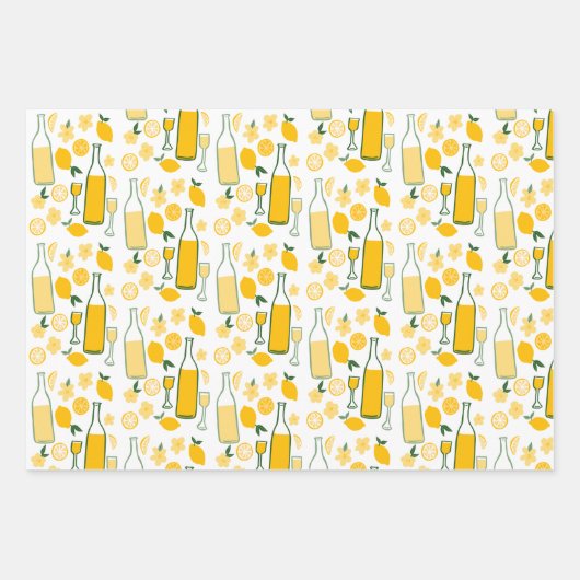 Limoncello Lemonade Citroen Verjaardag Bruidsfeest Inpakpapier Vel (Voorkant)