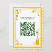 Limoncello Lemonade CUSTOM QR Vrijgezellenfeest Kaart (Achterkant)