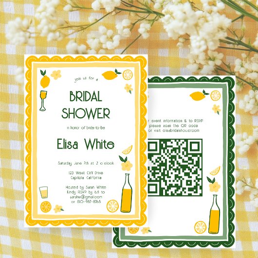 Limoncello Lemonade CUSTOM QR Vrijgezellenfeest Kaart