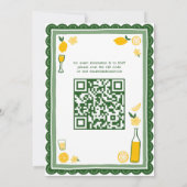 Limoncello Lemonade CUSTOM QR Vrijgezellenfeest Kaart (Achterkant)