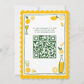 Limoncello Lemonade CUSTOM QR Vrijgezellenfeest Kaart (Achterkant)