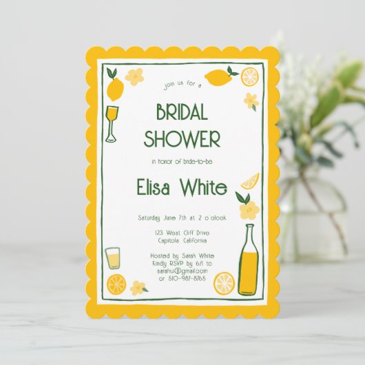 Limoncello Lemonade CUSTOM QR Vrijgezellenfeest Kaart (Staand voorkant)