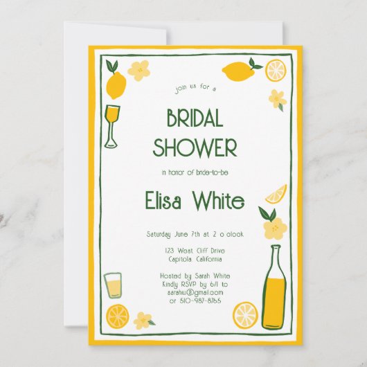 Limoncello Lemonade CUSTOM Vrijgezellenfeest Kaart (Voorkant)