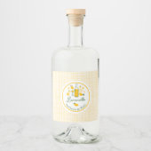 Limoncello Lemonade Lemon Gingham Handgemaakt CUST Likeurfles Etiket (Voorkant)