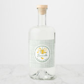 Limoncello Lemonade Lemon Gingham Handgemaakt CUST Likeurfles Etiket (Voorkant)