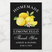 Limoncello Lemons Bedankt Black Mini Bottle Labels Wijn Etiket (Enkel label)