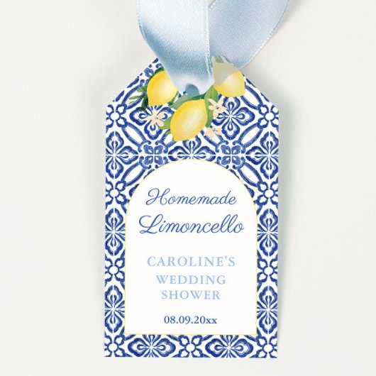 Limoncello Lemons Blue Tegel Vrijgezellenfeest Fav Cadeaulabel