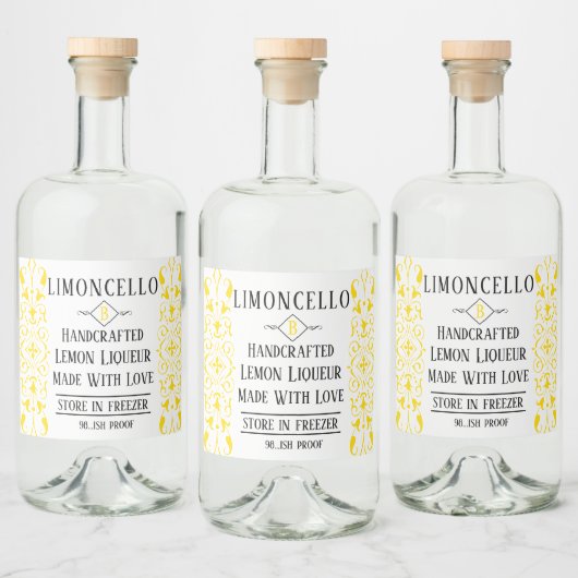 Limoncello likeur Fancy bruiloft gast gunst Likeurfles Etiket (Flessen)