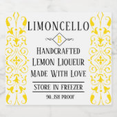 Limoncello likeur Fancy bruiloft gast gunst Likeurfles Etiket (Enkel label)