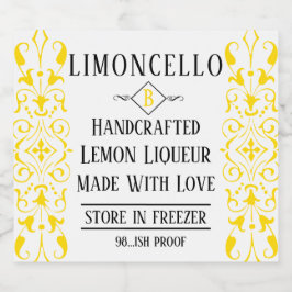 Limoncello likeur Fancy bruiloft gast gunst Likeurfles Etiket