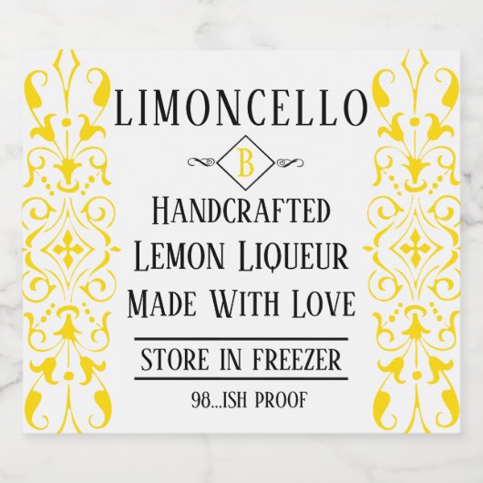 Limoncello likeur Fancy bruiloft gast gunst Likeurfles Etiket (Enkel label)