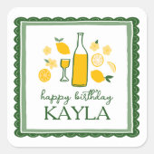 Limoncello Limoen Lemon VERJAARDAG Vierkante Sticker (Voorkant)