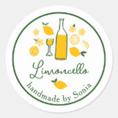 Limoncello Limoenlimonade Handgemaakte Ambachtelij Ronde Sticker (Voorkant)